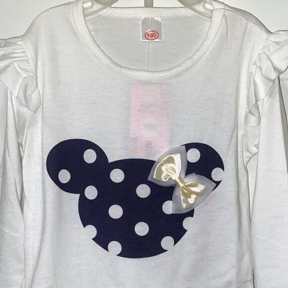NWT MINNIE MOUSE OUTFIT NAVY AND WHITE PANTS SET - Picture 5 of 14